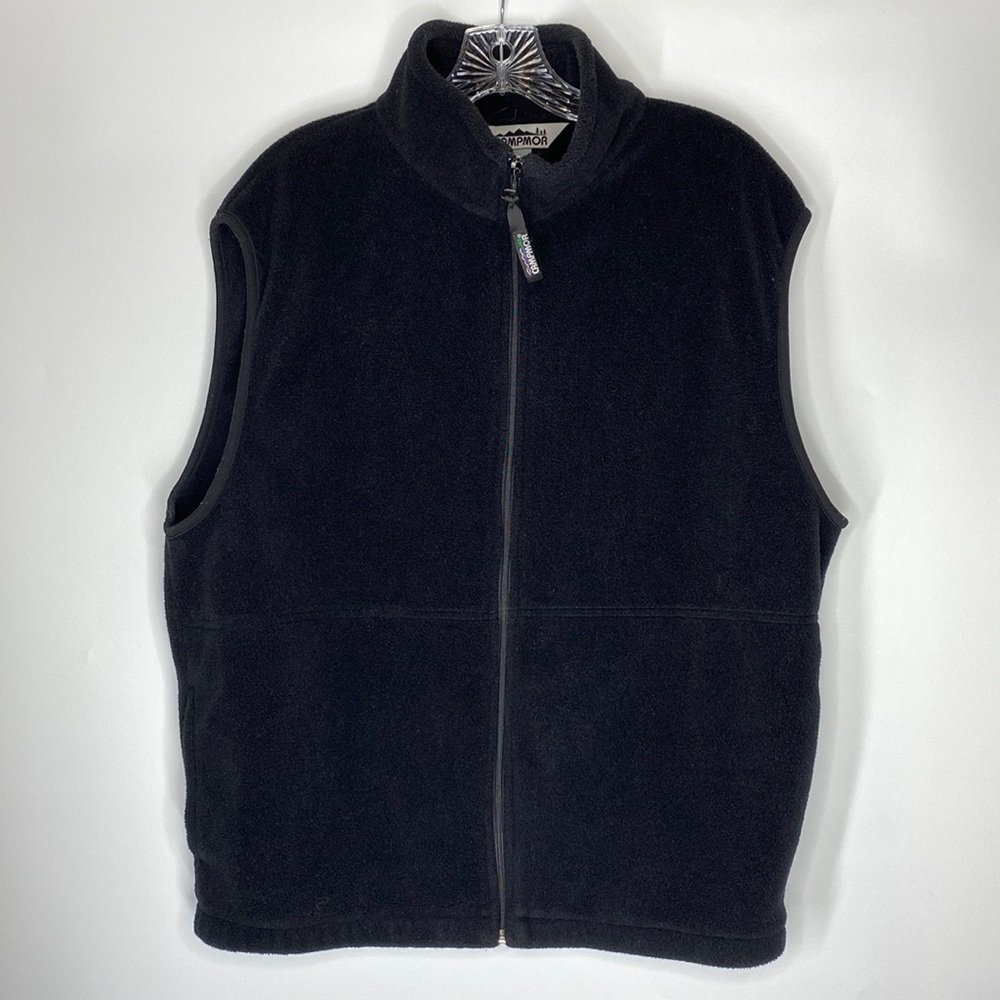 Vintage Campmor Polartec Black Fleece Outdoor Hiking Adventure Vest XL